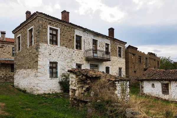 Edificios Antiguos Hechos Ladrillos Piedra Barro Septiembre 2017 Pueblo Abandonado — Foto de Stock