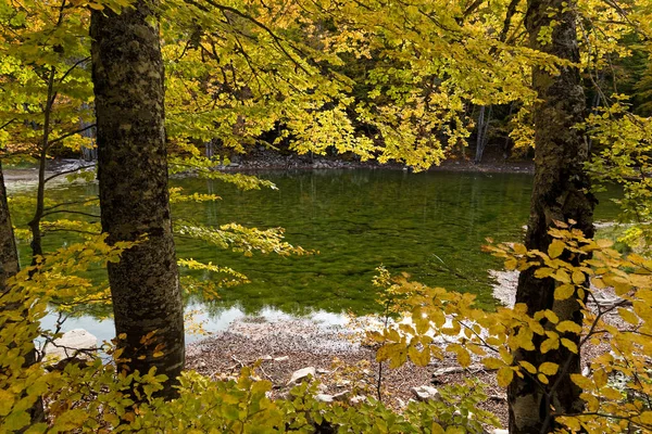 Blick Auf Arrenes Oder Moutsalia Alpine See Auf Grammos Griechenland — Stockfoto