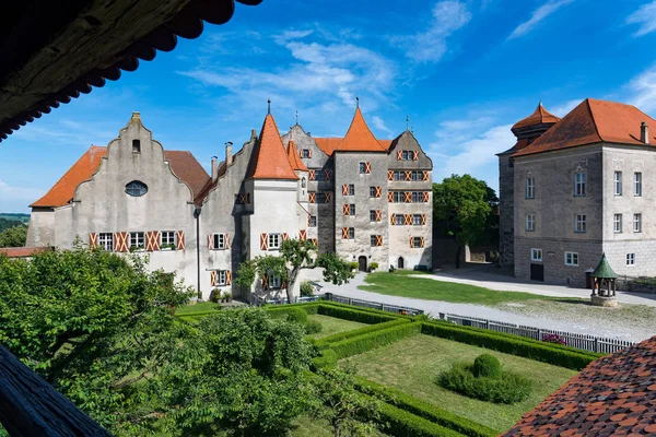 Součástí Interiéru Hradu Harburg Bavorsku Německo Stock Obrázky