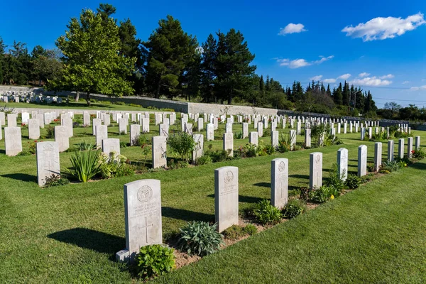 Teil Eines Weltkriegs Soldatenfriedhofs Des Britischen Kaiserreichs Dorf Exochi Der — Stockfoto