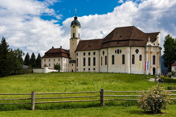 Паломническая Церковь Вис Шедевр Баварского Рококо Охраняемый Юнеско Германии — стоковое фото