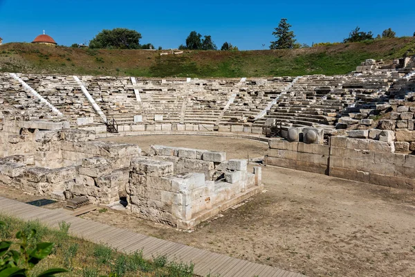 View of the magnificent First Ancient Theatre of Larissa in Thessaly, Greece