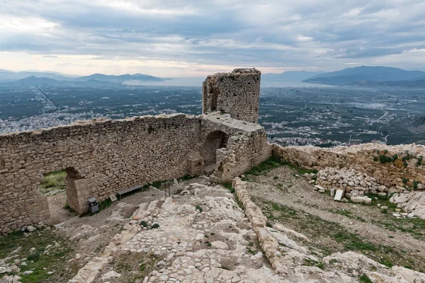 Parte Del Castillo Larisa Acrópolis Antigua Medieval Ciudad Argos Peloponeso —  Fotos de Stock