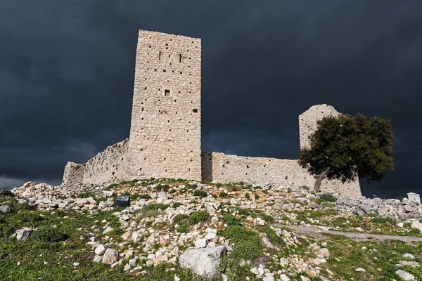 Vista Del Histórico Castillo Agionori Peloponeso Grecia — Foto de Stock