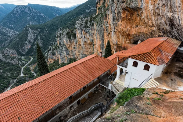 Zobacz Historyczne Klasztor Panagia Elony Poświęcony Maryi Panny Prowincji Peloponez — Zdjęcie stockowe