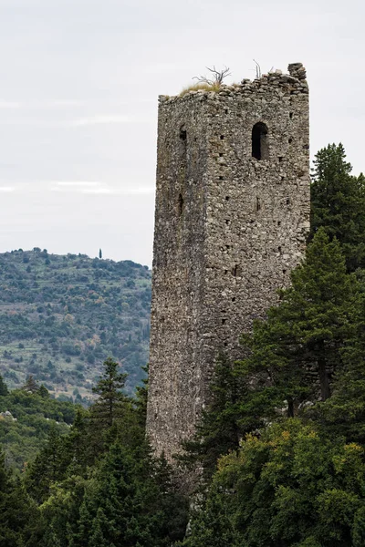 Permanece Castelo Glypia Monte Parnon Peloponeso Grécia — Fotografia de Stock