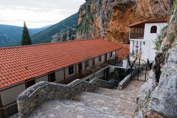 Parte Del Histórico Monasterio Panagia Elona Dedicado Virgen María Peloponeso — Foto de Stock