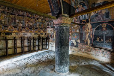 Paintings in the interior of the historical Church of Virgin Mary in the village of Pythio in Thessaly, Greece