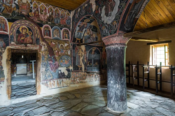 Målningar Inre Historiska Kyrkan Jungfru Maria Den Byn Pythio Thessalien — Stockfoto