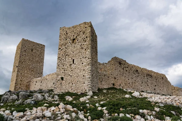 Agionori Tarihi Kale Peloponnese Yunanistan Için Görünümünü — Stok fotoğraf