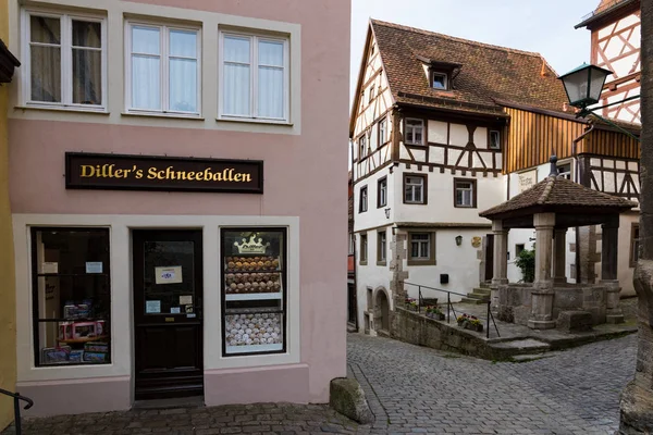 Smalle Straatjes Met Traditionele Huizen Rothenburg Der Tauber Beieren Mei — Stockfoto