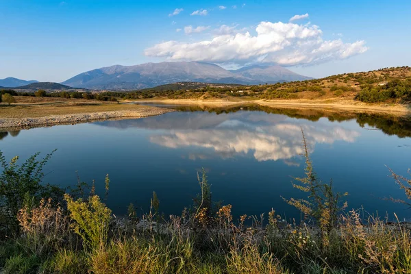 Вид Искусственное Озеро Каллифея Гору Олимп Самую Высокую Гору Греции — стоковое фото