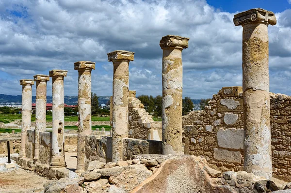 Colonne Nel Parco Archeologico Kato Paphos Cipro — Foto Stock