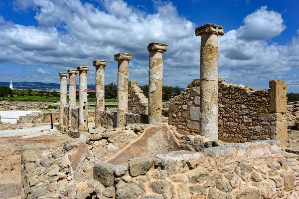 Colonne Nel Parco Archeologico Kato Paphos Cipro — Foto Stock