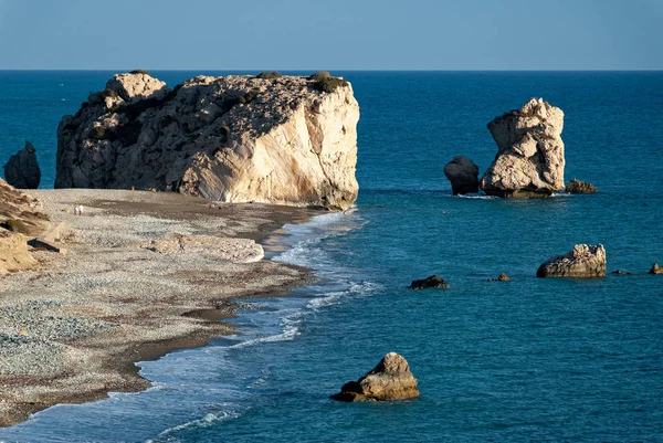 View Petra Tou Romiou Rock Greek Also Known Aphrodite Rock — Stock Photo, Image