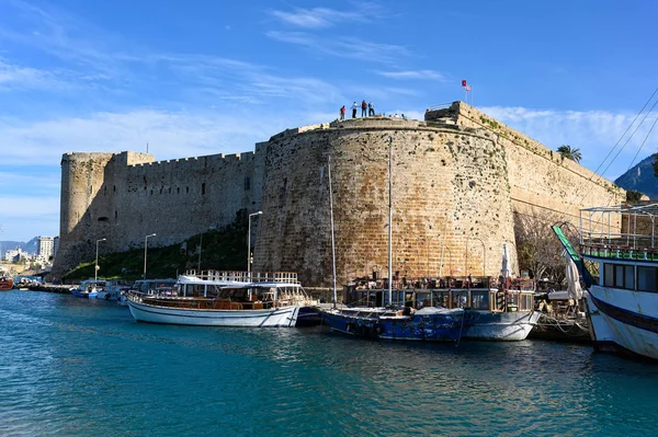 Kyrenia Chipre Março 2019 Castelo Kyrenia Vista Porto Velho — Fotografia de Stock