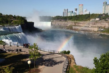 Niagara Falls, New York - Haziran 12,2018: Niagara Falls insanlar ziyaretçileri olduğunu şelaleler New York, ABD.