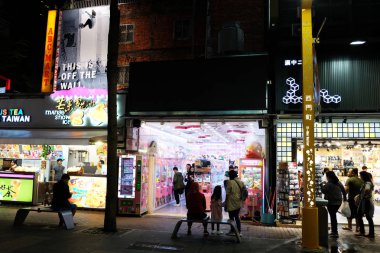 Taipei,Tayvan-11 Ekim 2018:Ximending gece pazarı tayvan halkının en ünlü ziyaret .