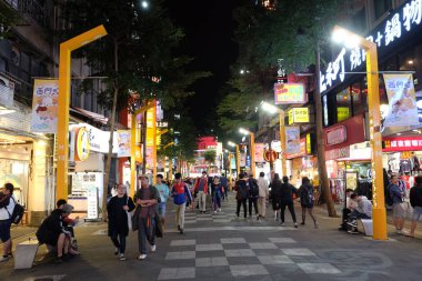 Taipei,Tayvan-11 Ekim 2018:Ximending gece pazarı tayvan halkının en ünlü ziyaret .