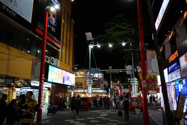 Taipei Taiwán Octubre 2018 Mercado Nocturno Más Famoso Taiwán Visita —  Fotos de Stock