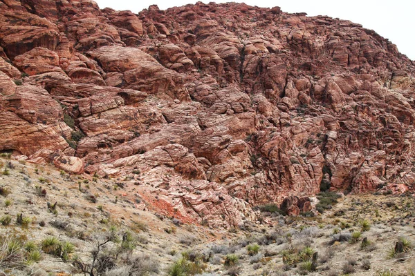 Naturfelsen Red Rock Canyon Nebligem Tag Bei Nevada Usa — Stockfoto