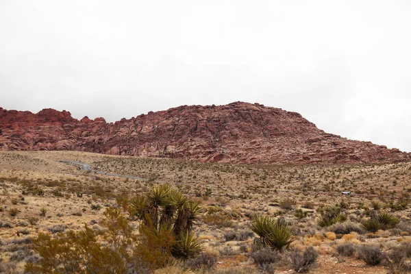 Вигляд Червоних Каньйон Туманний День Nevada Сша — стокове фото