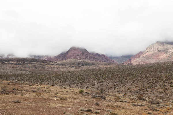 Vue Canyon Rocheux Rouge Foggy Day Nevada États Unis — Photo