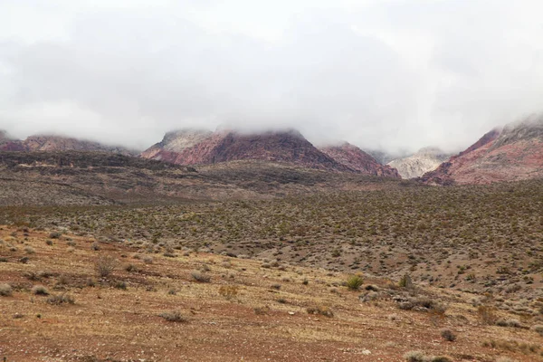 Vue Canyon Rocheux Rouge Foggy Day Nevada États Unis — Photo