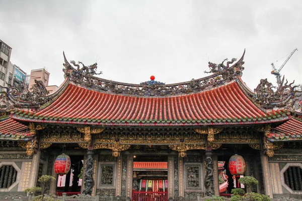 Taipei Tajvan Október 2018 Longshan Templom Leghíresebb Tajvani Emberek Látogatása — Stock Fotó