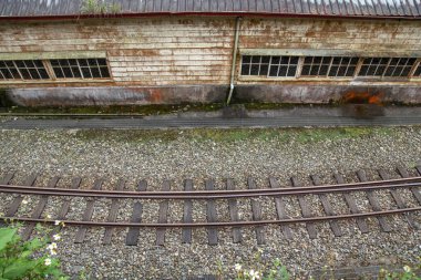 Fenchihu, Tayvan-15 Ekim 2018: Fenchihu 'da Alihan Dağı' ndaki eski tren istasyonu, Tayvan