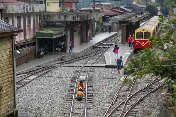 Fenchihu Tayvan Ekim 2018 Fenchihu Alihan Dağı Ndaki Eski Tren — Stok fotoğraf