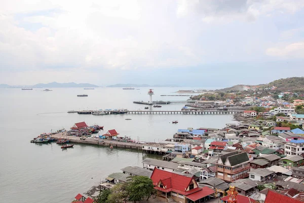 Vista aérea do porto em Koh Sichang na Tailândia — Fotografia de Stock
