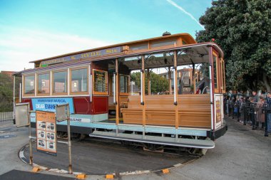 San Francisco, ABD-12 Aralık 2018: San Francisco teleferiğine