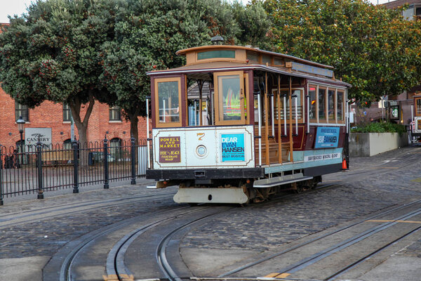 SAN FRANCISCO,USA-December 12,2018:Cable car of San Francisco is