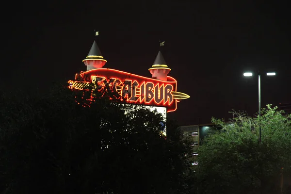 Las Vegas,USA-December 8 ,2018:Label name EXCALIBUR hotel and ca — Stock Photo, Image