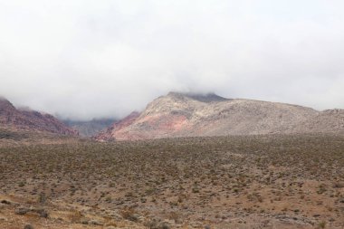 Sisli gün red rock canyon, nevada, ABD görünümünü