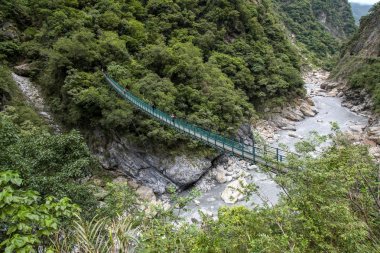 Hualien, Tayvan-25 Ekim 2018: Taroko peyzaj görünümü yeşil r