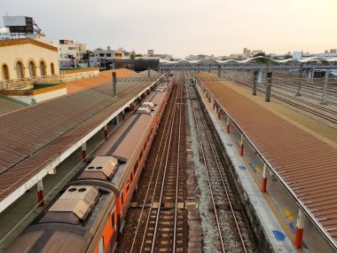 Chiayi,Tayvan-15 Ekim 2018:Platform Chiayi tren istasyonu