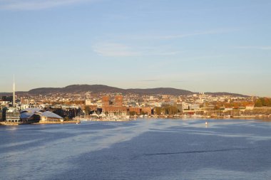 Oslo,norveç-18 Ekim 2015:Gün batımından önce Oslo şehrinin görünümü