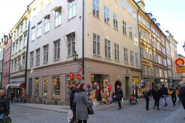 Stockholm,İsveç - 15 Ekim 2015:Gamla Stan S'deki Eski Bina