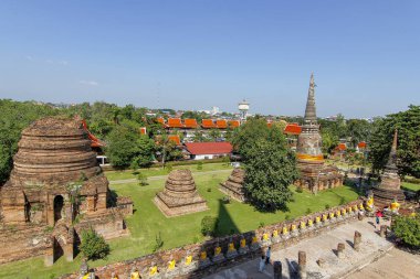 Tayland ayutthaya tarihi park alanında Antik eski tapınak