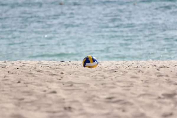 Volleyball Sand Beach Have Sea Background Thailand — Stock Photo, Image