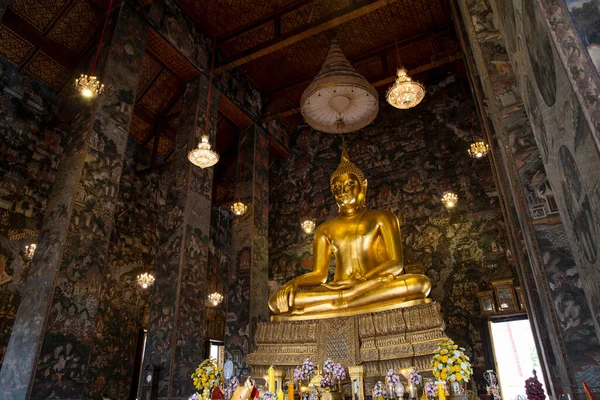 Bangkok Tailandia Julio 2020 Gran Estatua Oro Buddha Chuch Lateral — Foto de Stock