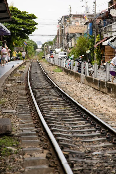 Bangkok Tayland Temmuz 2020 Talat Phlu Tren Istasyonu Bangkok Sokak — Stok fotoğraf