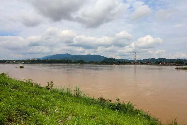 Widok Krajobraz Mekong Rzeki Jest Piękna Rzeka Przyrody Tajlandii — Zdjęcie stockowe