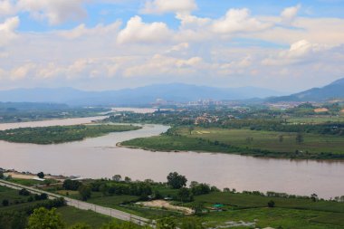 Mekong Nehri 'nin manzarası Tayland' da güzel bir doğa nehridir.
