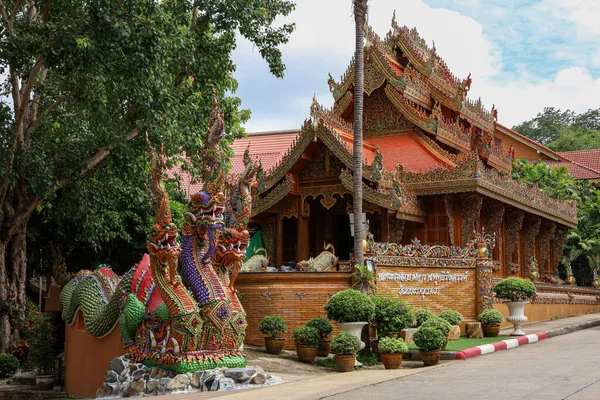 Chiang Rai Thailand July 2020 Naga Statue Wat Phra Dhat — Stock Photo, Image