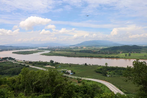 Vista Del Paisaje Río Mekong Hermoso Río Natural Tailandia — Foto de Stock