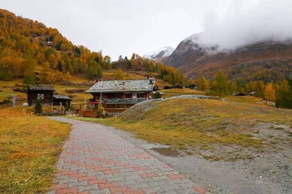 Zermatt Швейцарія Жовтня 2019 Вид Стару Будівлю Станції Кабельного Автомобіля — стокове фото
