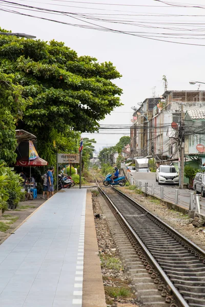 Bangkok Tailandia Julio 2020 Estación Tren Talat Phlu Famosa Cerca — Foto de Stock